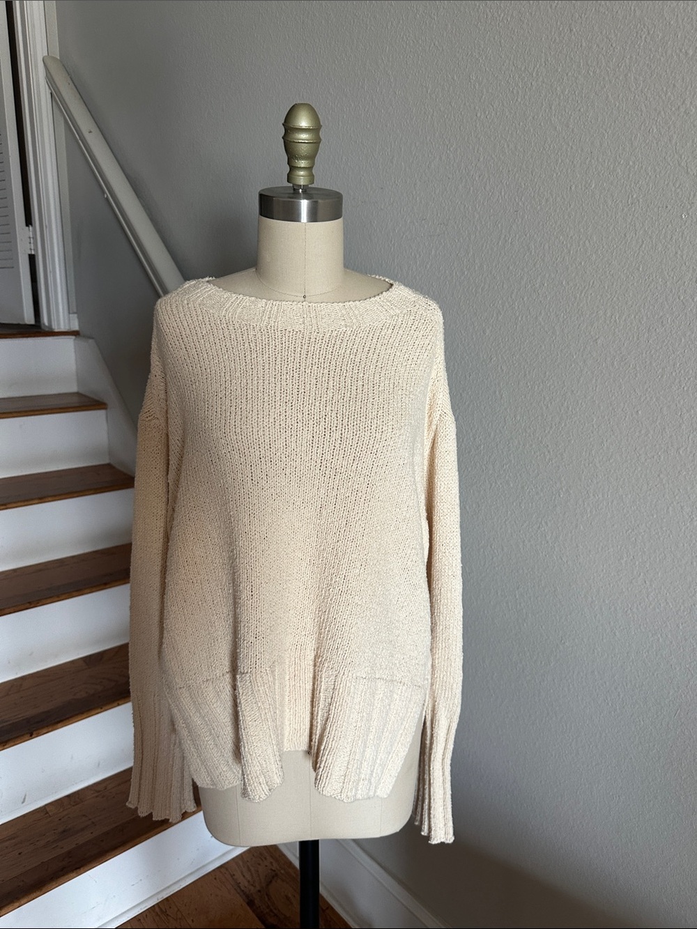 J Crew Marina sweater in textured cotton blend warm sesame - Picture 2 of 7